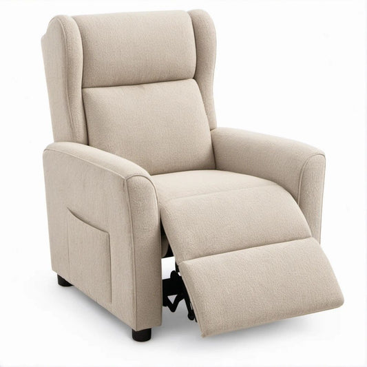 Poltrona Reclinável Manual Bege 84 x 92 x 104 cm
